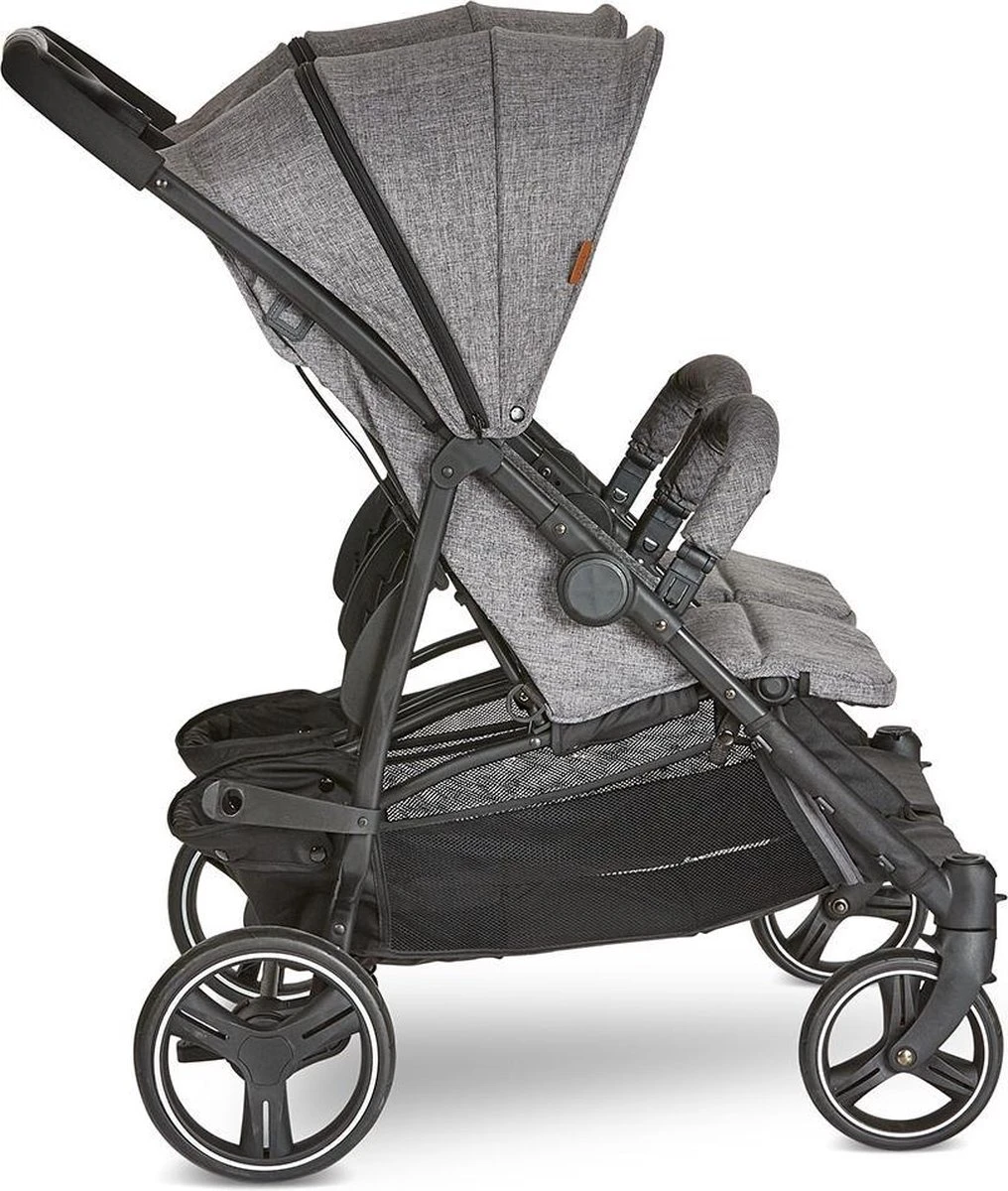 ABC Design Duo Kinderwagen Twin Circle Line - Inclusief Regenhoes - Woven Graphite - Afbeelding 3