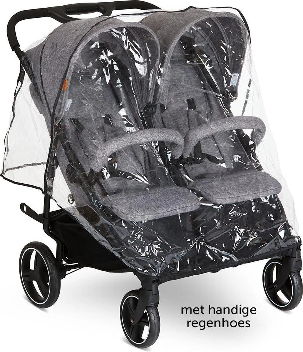 ABC Design Duo Kinderwagen Twin Circle Line - Inclusief Regenhoes - Woven Graphite - Afbeelding 8