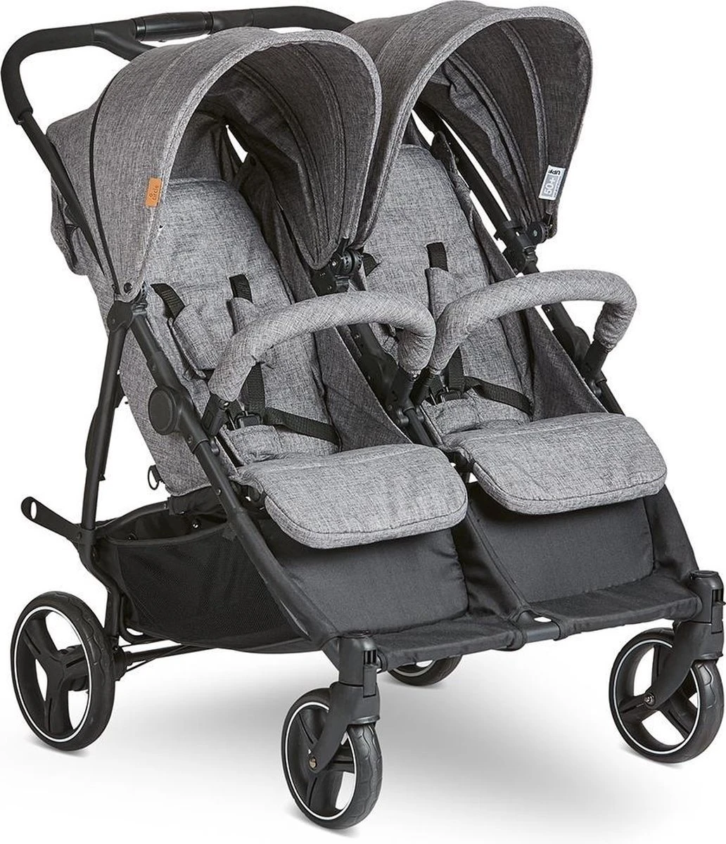 ABC Design Duo Kinderwagen Twin Circle Line - Inclusief Regenhoes - Woven Graphite - Afbeelding 2