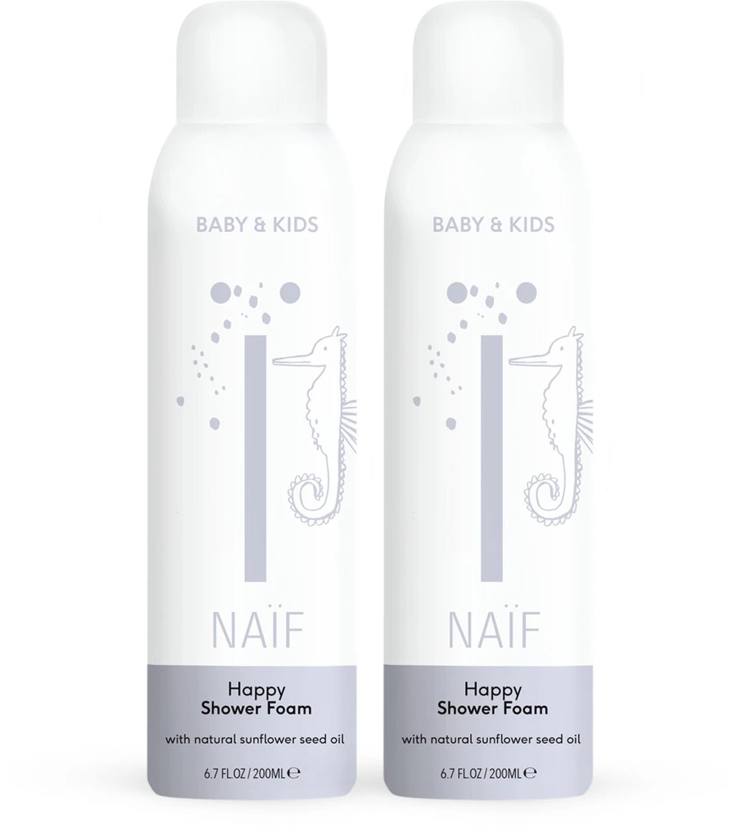 Naïf Happy Doucheschuim - 2 X 200ml - Met Natuurlijke Ingrediënten