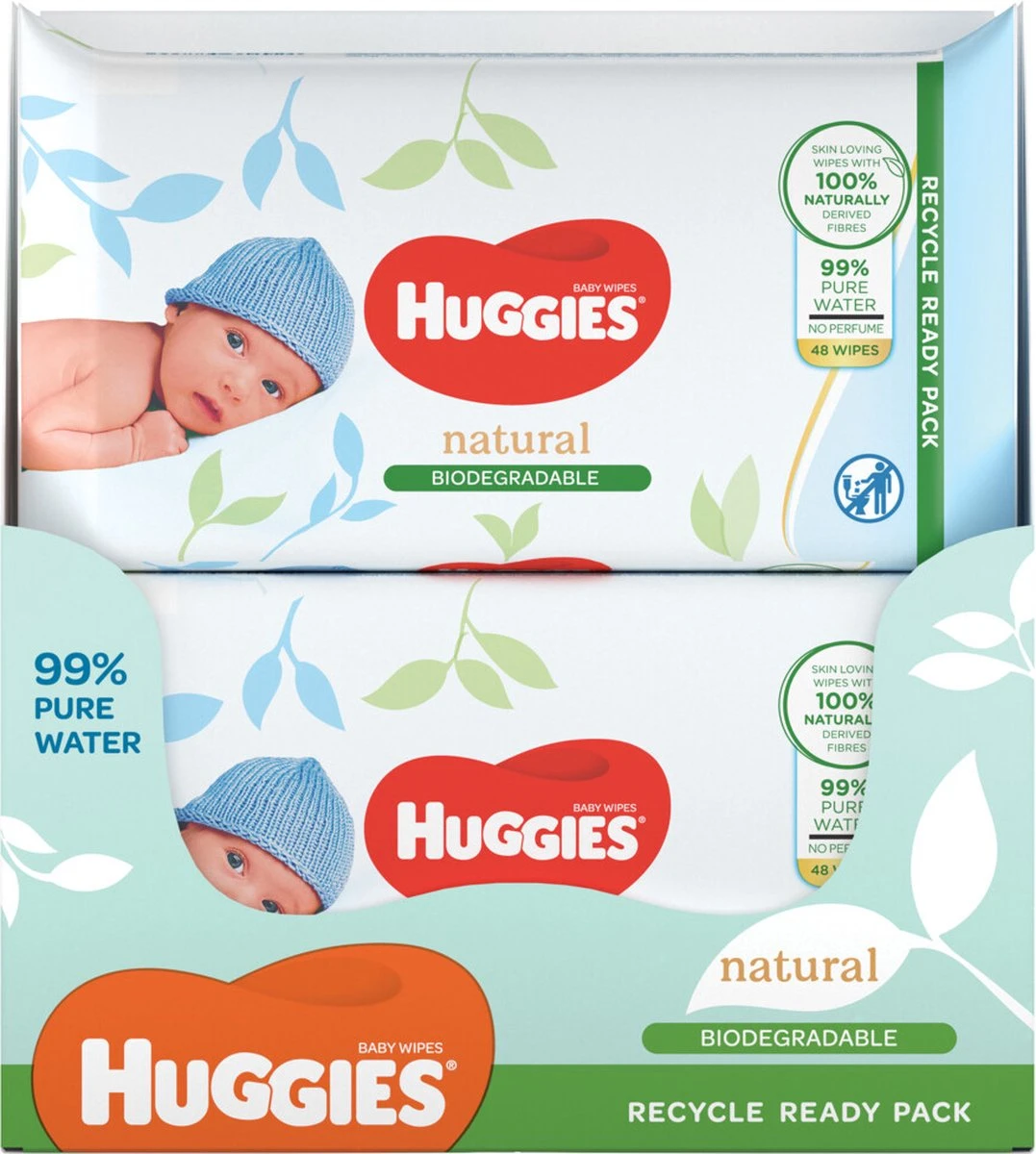 Huggies Billendoekjes - 100% Plasticvrij - Biologisch Afbreekbaar - 12 X 48 Stuks - 576 Doekjes - Afbeelding 8