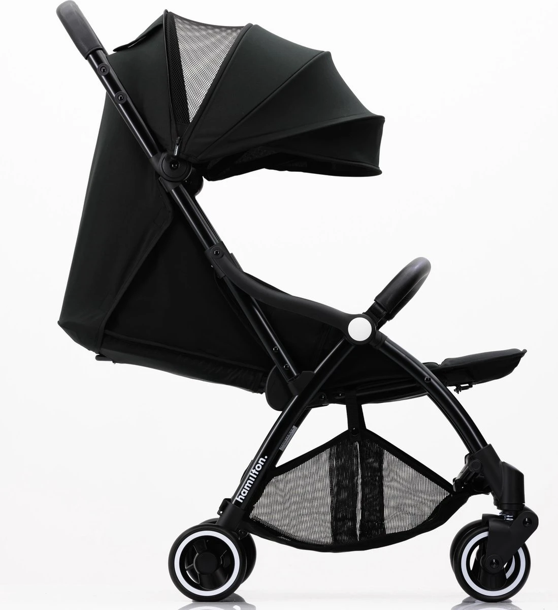 Hamilton By Yoop X1 Plus Buggy – Nieuw, Hoger, Uitgebreider 2023 Model – Premium Stroller Met One Hand Folding Technologie – Zwart – Lichte, Verstelbare En Wendbare Kinderwagen Met Vele Gemakken - Afbeelding 5