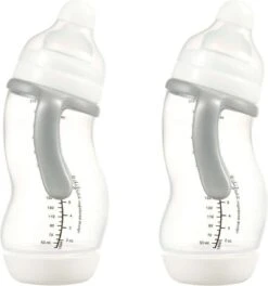 Difrax Anti-Colic Papfles XL Wide - 310 Ml - Wit/Transparant - 2 Stuks