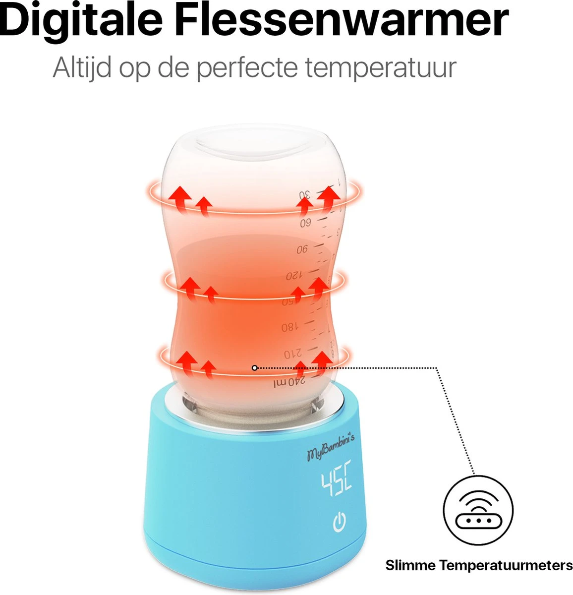 MyBambini's Bottle Warmer Pro™ - Draagbare Baby Flessenwarmer Voor Onderweg - Blauw - Geschikt Voor Smalle Hals Flessen Van Dr. Brown's, Difrax, Medela & Nanobebe - Afbeelding 9