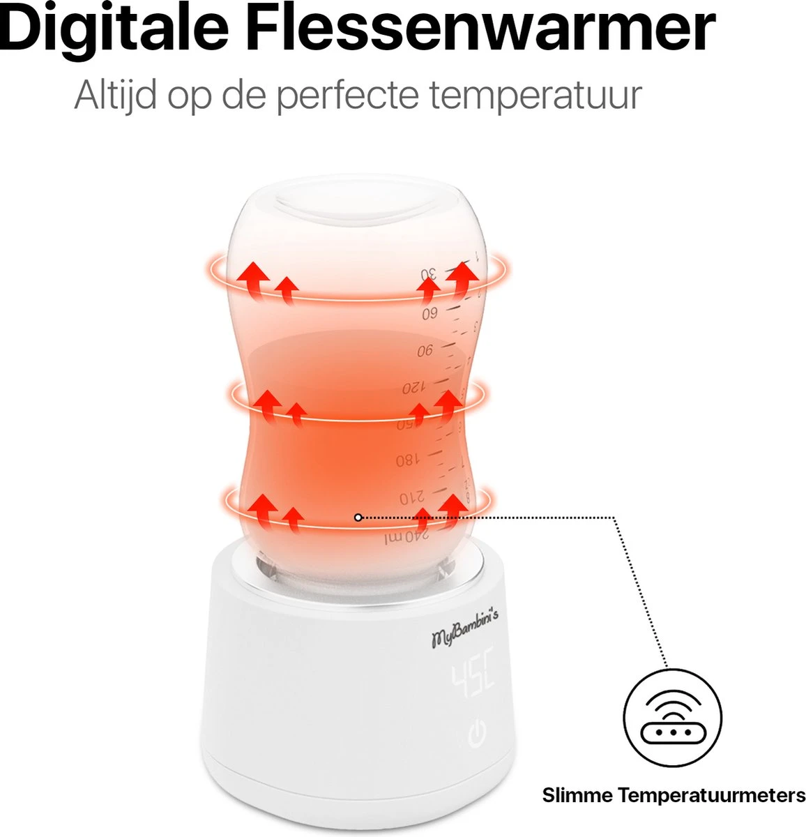 MyBambini's Bottle Warmer Pro™ - Draagbare Baby Flessenwarmer Voor Onderweg - Wit - Geschikt Voor Smalle Hals Flessen Van Dr. Brown's, Difrax, Medela & Nanobebe - Afbeelding 4