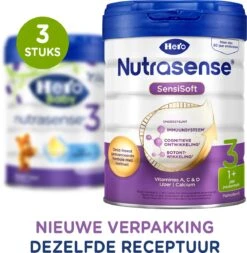 Hero Nutrasense SensiSoft Peutermelk 3 - Flesvoeding Vanaf 1 Jaar - 3 X 700 Gram - Met Melkvet - Palmolie Vrij