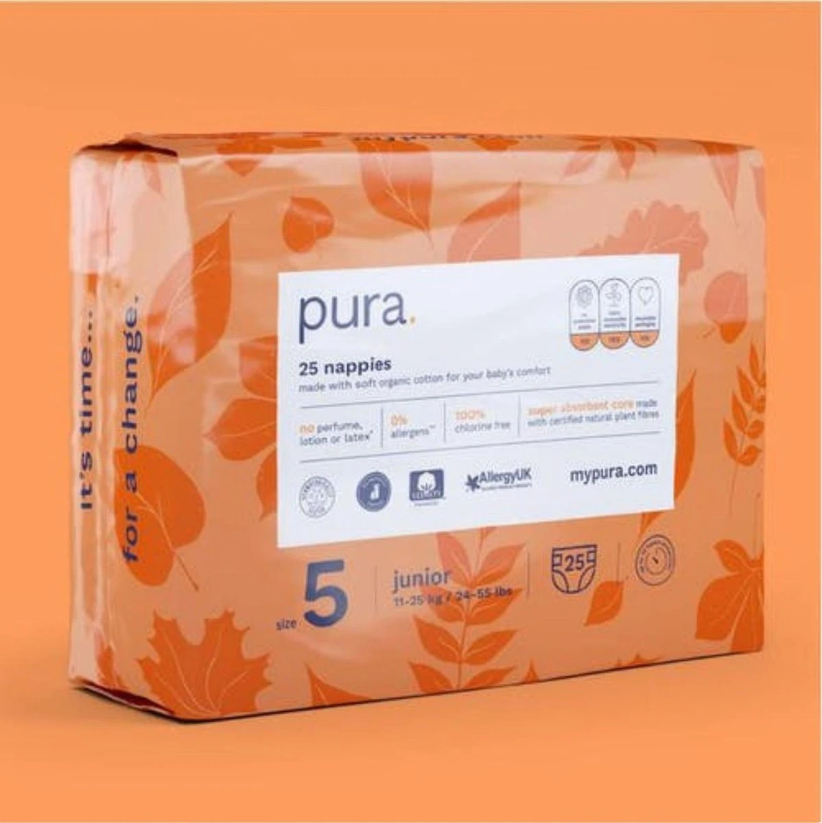 Pura Eco-Friendly Luiers Maat 5 (11-25kg), 125 Luiers - Afbeelding 7