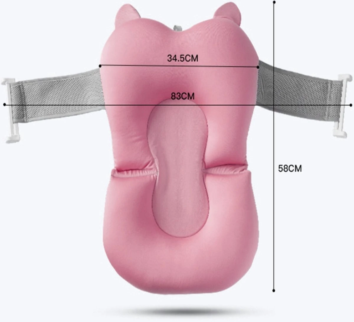 Babybadje - Peuterbadje - Opvouwbaar - Incl. Baby Badkussen - 84 Cm Lang - 0 Tot 3 Jaar - Roze - Afbeelding 7