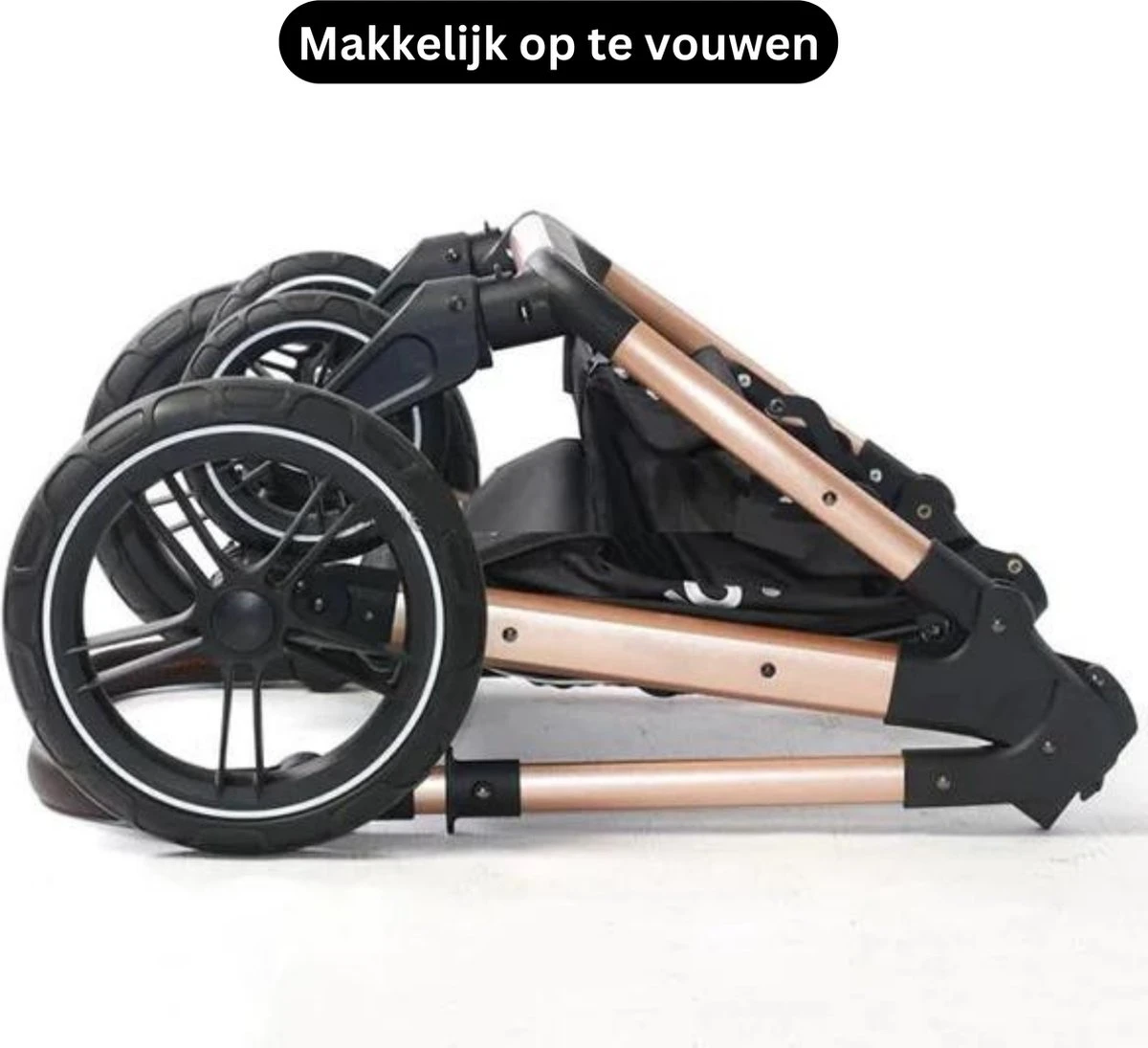 Merkloos BrightWise Luxe Kinderwagen 3 In 1 Van Voldoet Aan Alle Europese Veiligheidscertificaten - Wandelwagen - Kinderwagen 3-in-1 Incl Autostoel - Kinderwagen Maxi Cosi – Buggy 3 In 1 - Newborn - Zwart - Afbeelding 7