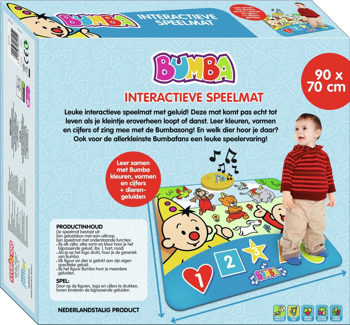 Bumba Speelkleed - Interactieve Speelmat 90 X 70 Cm - 6 Dierengeluiden - Afbeelding 6