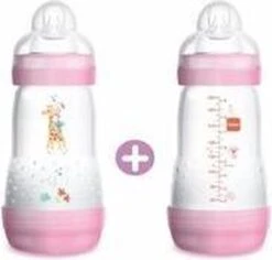 MAM 2x 260ml ANTI-COLIC ZUIGFLES Speen Vanaf 0 Jaar Roze