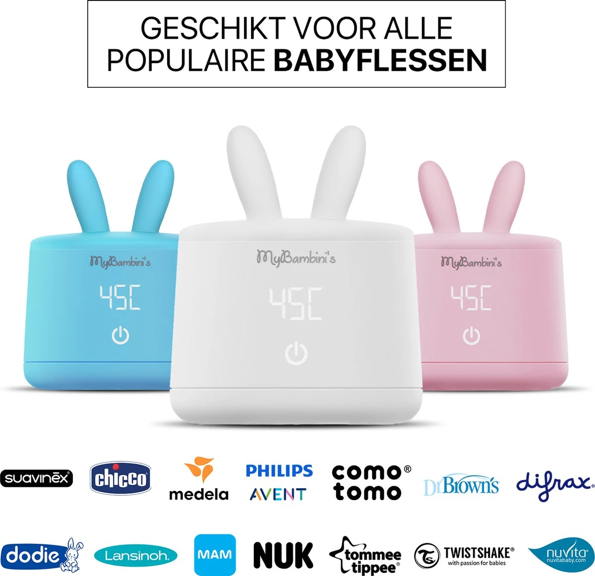 MyBambini's Bottle Warmer Pro™ - Draagbare Baby Flessenwarmer Voor Onderweg - Wit - Geschikt Voor Smalle Hals Flessen Van Dr. Brown's, Difrax, Medela & Nanobebe - Afbeelding 2
