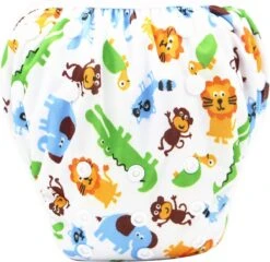 RAMBUX® - Zwemluier - Krokodil - Wasbaar & Verstelbaar - Zwembroek Voor Zwembad - Zwemshort Baby & Peuter - 3-15 KG - 0-3 Jaar