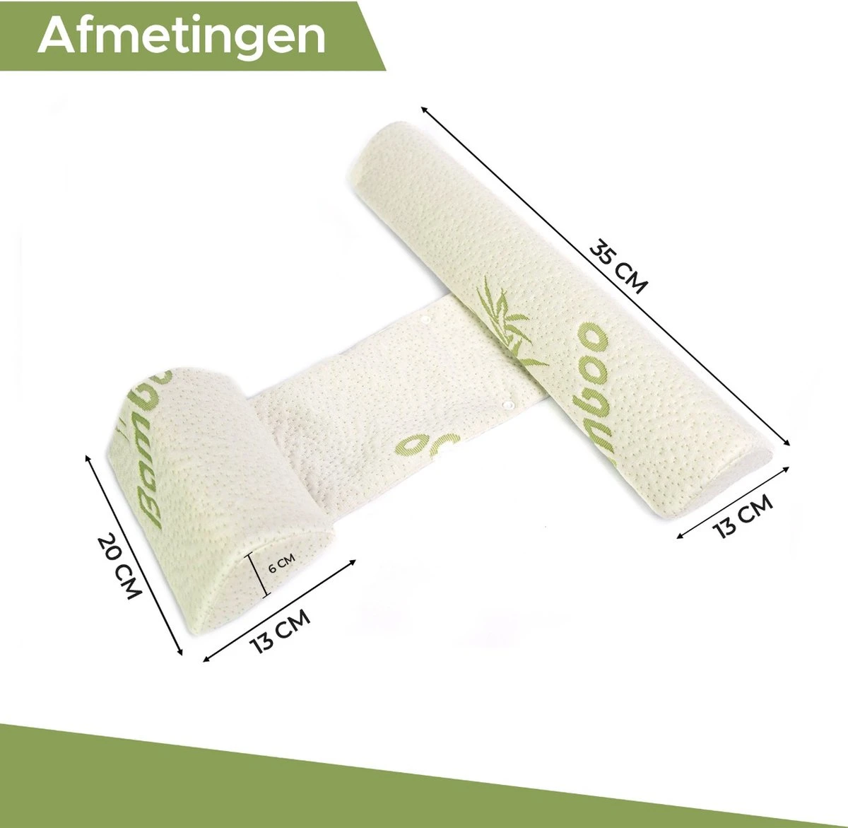 Novalits - Orthopedisch Baby Zijslaapkussen Met Traagschuim En Anti-Allergene Bamboe Microvezel Stof Om Een Plat Hoofd Tegen Te Gaan - Zijligkussen Voor Peuter - Babykussen Zijligging - Rolkussen - Steunkussen - Slaapondersteuning - Afbeelding 3