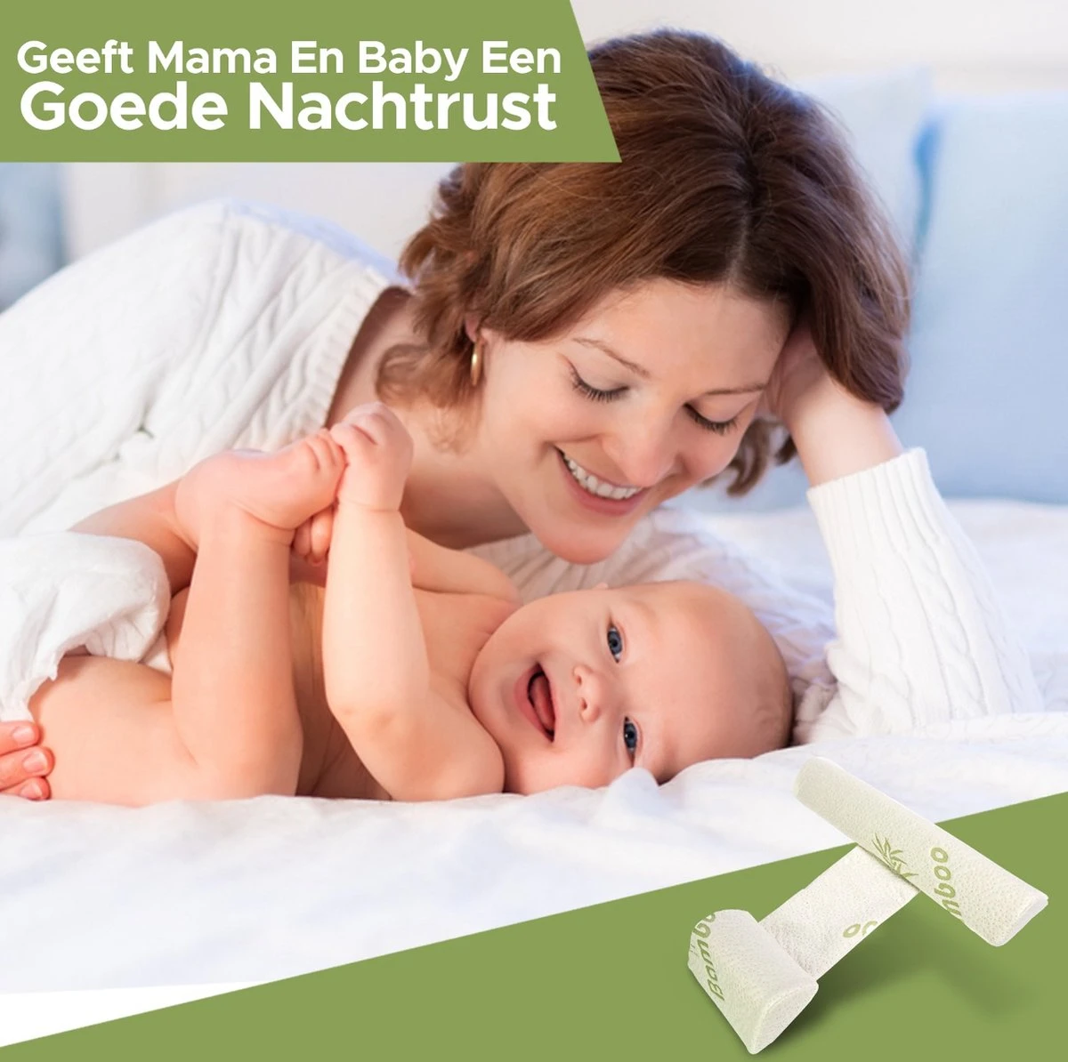 Novalits - Orthopedisch Baby Zijslaapkussen Met Traagschuim En Anti-Allergene Bamboe Microvezel Stof Om Een Plat Hoofd Tegen Te Gaan - Zijligkussen Voor Peuter - Babykussen Zijligging - Rolkussen - Steunkussen - Slaapondersteuning - Afbeelding 7