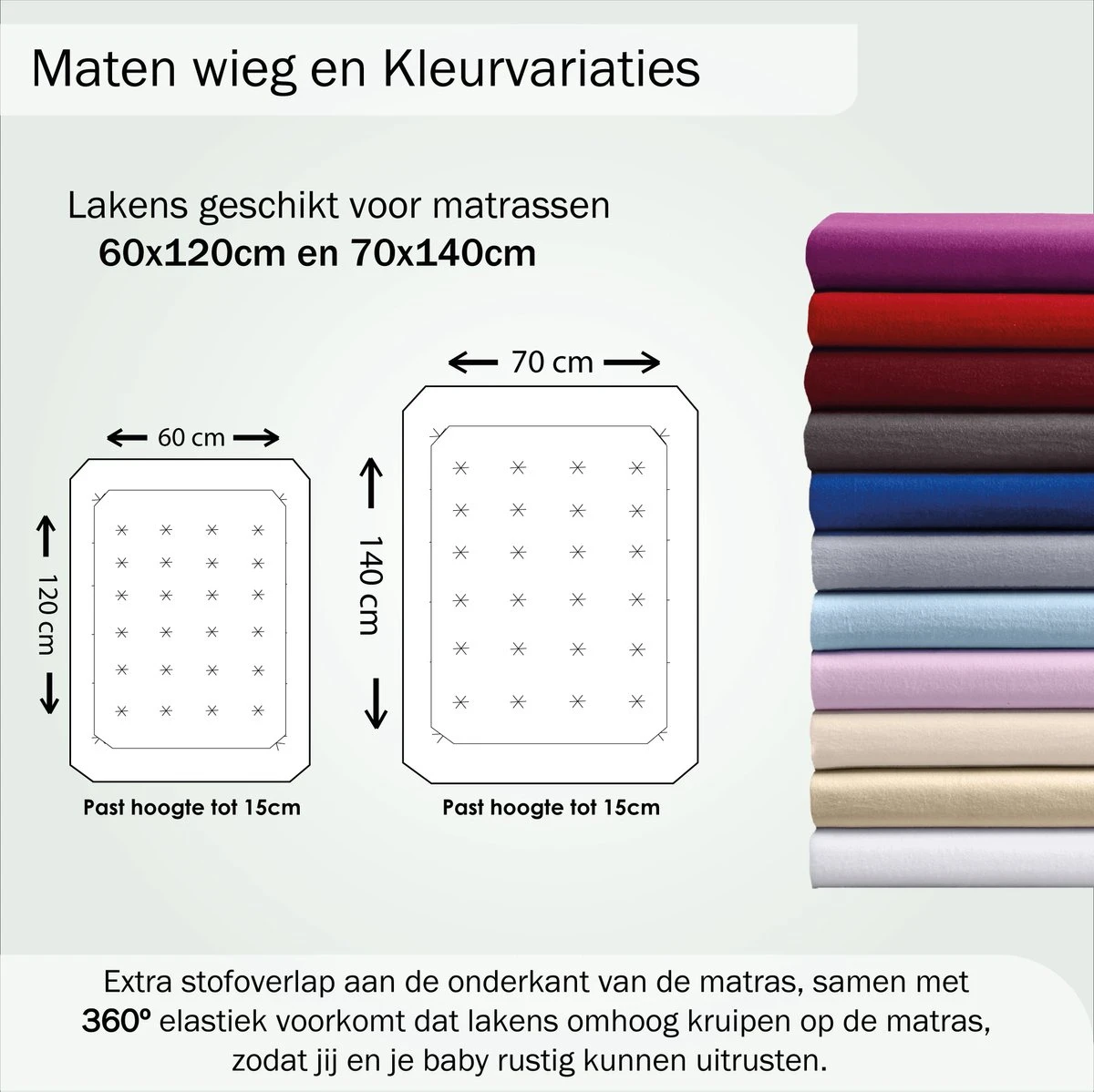 Bed Couture Flanel Fleece Kinder Hoeslaken - 100% Katoen Extra Zacht En Warm - Ledikant - 70x120 Cm - Roos - Afbeelding 5