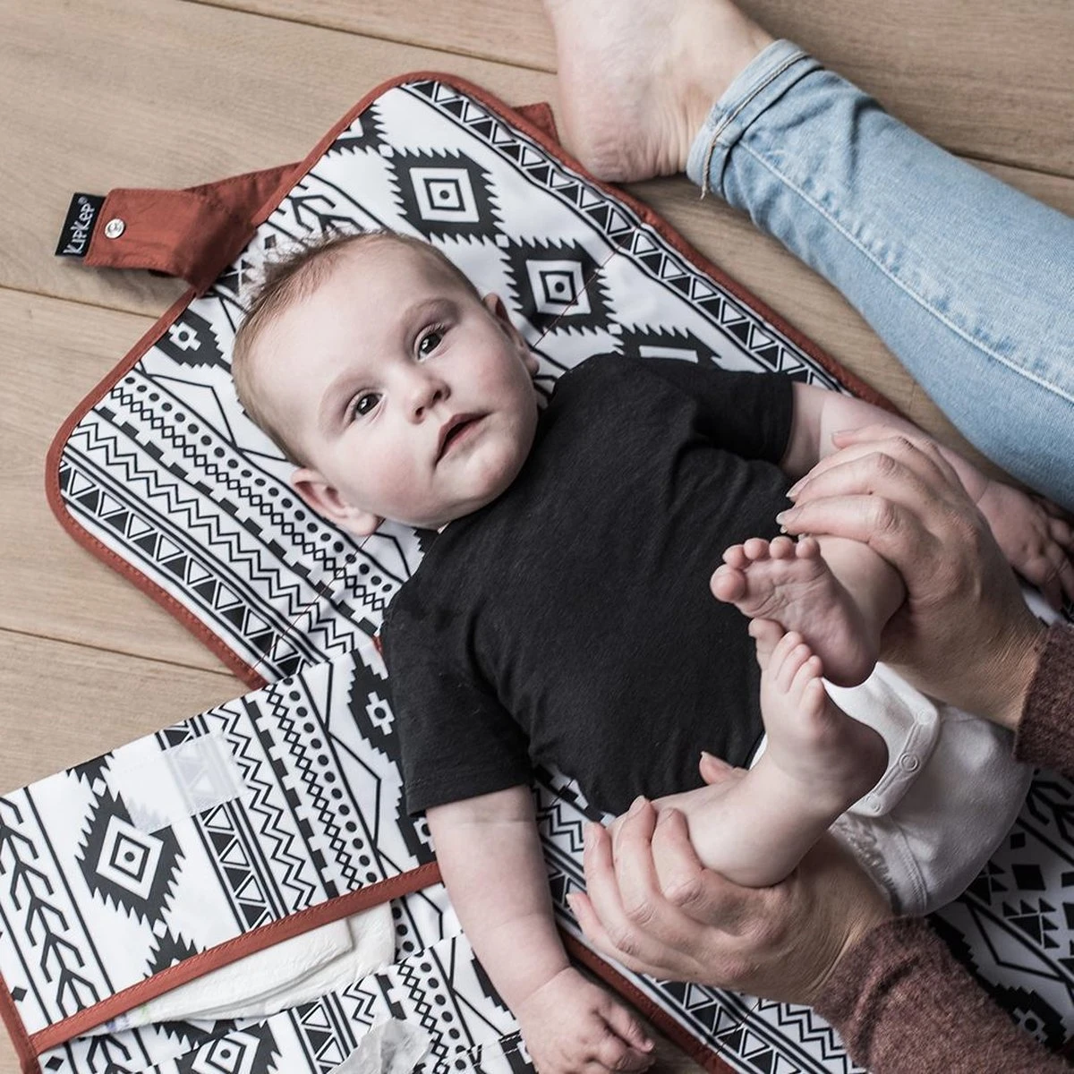 KipKep Napper Verschoonmatje - Uit Gerecyclede Materialen - Machinewasbaar - Etnic Spice - Afbeelding 2