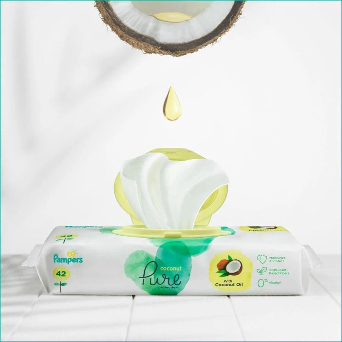 Pampers® Pampers Billendoekjes Harmonie Coconut Navulpak 9x42 = 378 Doekjes - Afbeelding 7