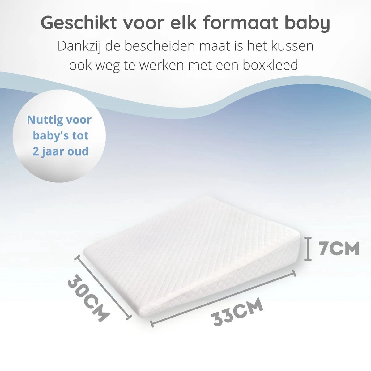 Reflux Kussen RECHT – Hellend Kussen – Matrasverhoger – Wigkussen – Zwangerschapskussen – Zijslaapkussen – Slaapkussen Baby – Voedingskussen – Hoofdkussen Baby – Anti Reflux – Verhogend Kussen Baby – Kraamcadeau – Cadeautip - Afbeelding 3