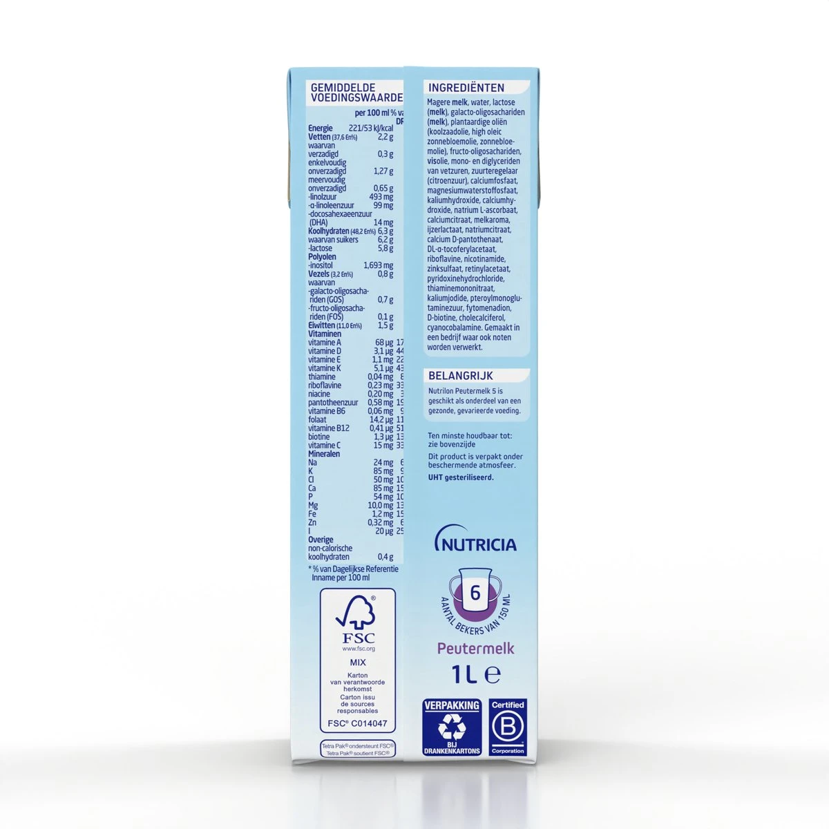 Nutrilon 5 Peutermelk Kant & Klaar - Van 2 Tot 3 Jaar - 4 X 1L - Afbeelding 9