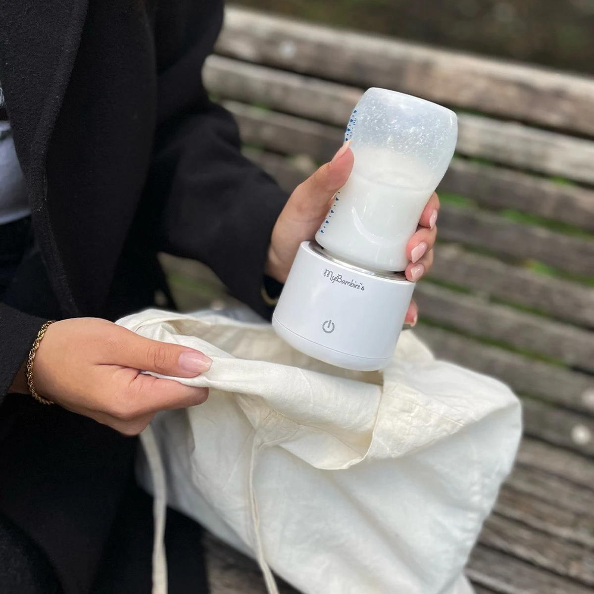 MyBambini's Bottle Warmer Pro™ - Draagbare Baby Flessenwarmer Voor Onderweg - Wit - Geschikt Voor Tommee Tippee - Afbeelding 8