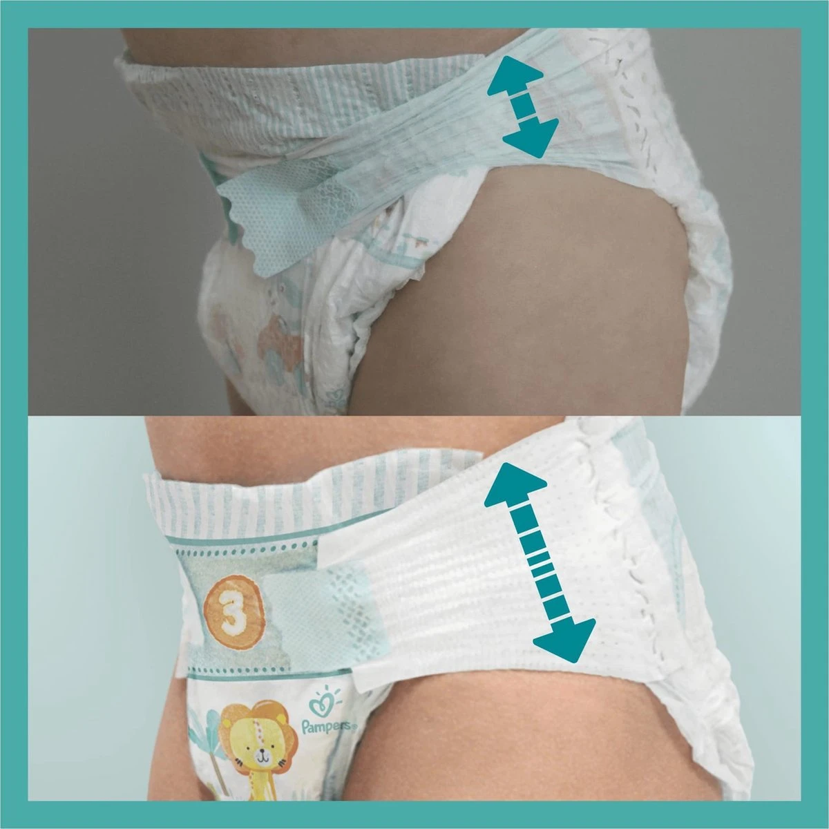 Pampers® Pampers Baby-Dry - Maat 2 (4-8kg) - 34 Luiers - Afbeelding 2