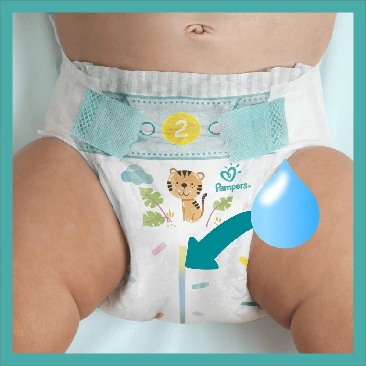 Pampers® Pampers Baby-Dry - Maat 2 (4-8kg) - 34 Luiers - Afbeelding 9