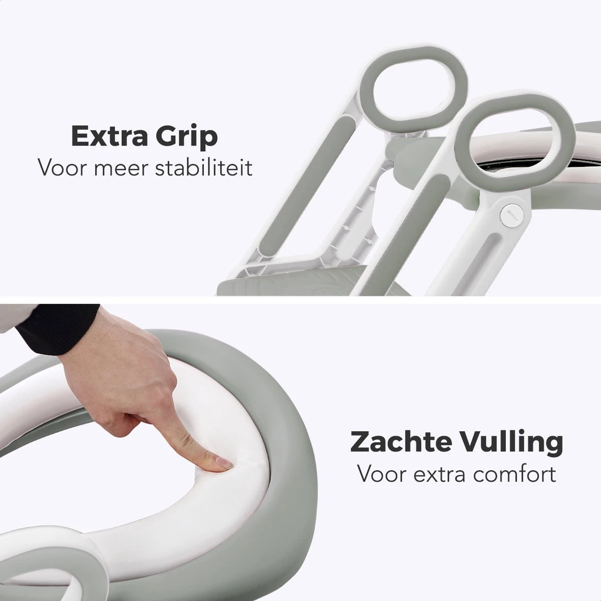 LifeGoods WC Verkleiner Met Trapje - Trainer Met Opstapje - 2 Tot 7 Jaar - Grijs/Wit - Afbeelding 4