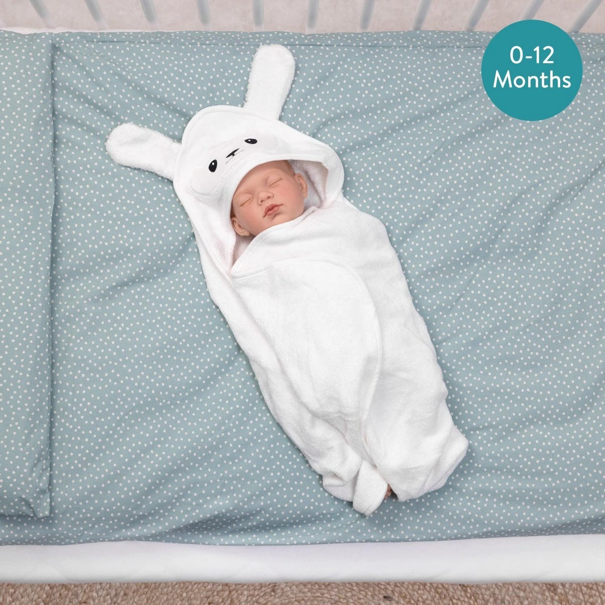 Navaris Badcape Met Capuchon Voor Baby - Set Met Badcape En Washandje - 100% Bamboe - Voor Baby's Van 0-12 Maanden - Oeko-tex Gecertificeerd - Schaap - Afbeelding 7