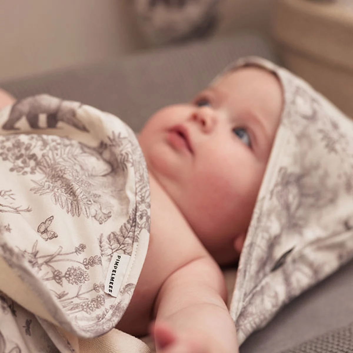 Jollein Badcape 75x75cm Pimpelmees - Forest Animals - Afbeelding 11