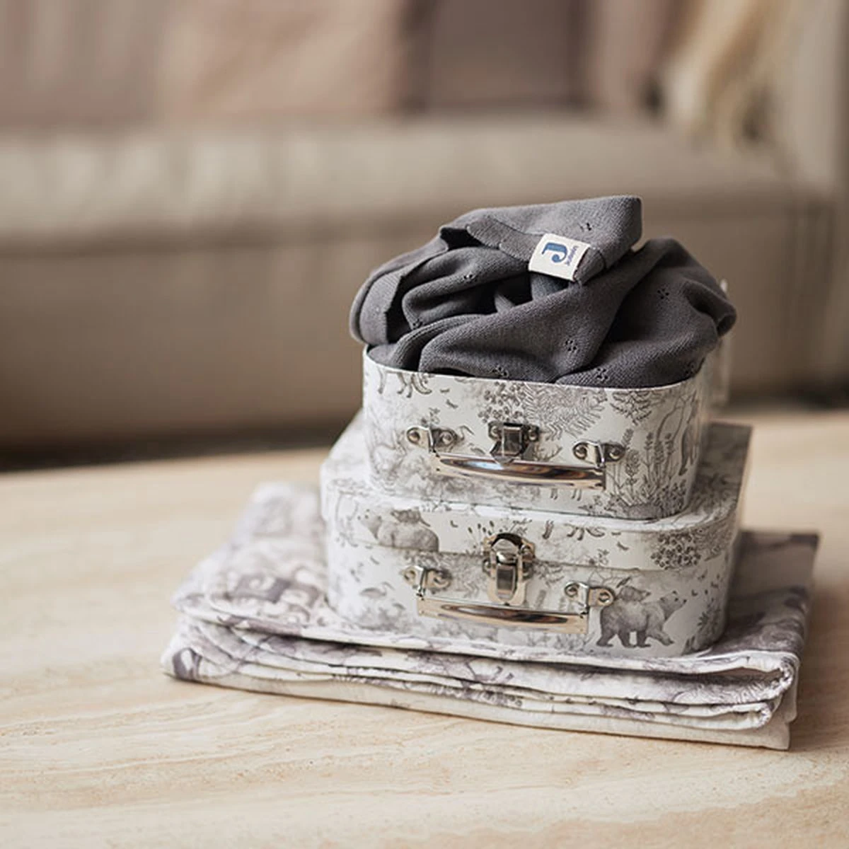 Jollein Hydrofiele Doek 115x115cm Pimpelmees - Forest Animals - Afbeelding 5