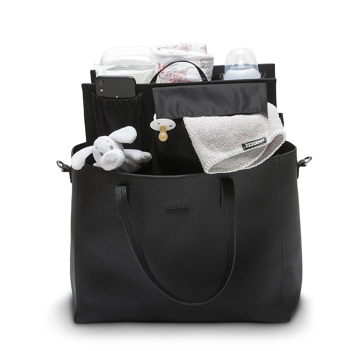Snoozzz Luiertas Luxe Verzorgingstas – Inclusief Uitneembare Tas Organizer Met Thermovak, Stroller Hooks En Verschoningsmatje - Zwart - Afbeelding 4