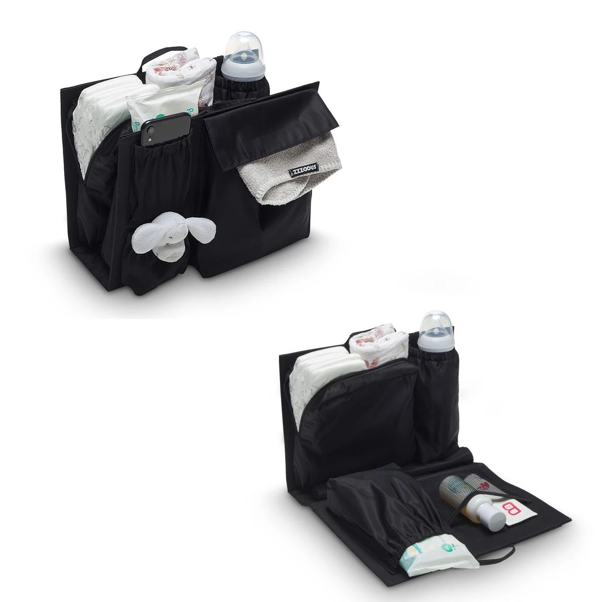 Snoozzz Luiertas Luxe Verzorgingstas – Inclusief Uitneembare Tas Organizer Met Thermovak, Stroller Hooks En Verschoningsmatje - Zwart - Afbeelding 5