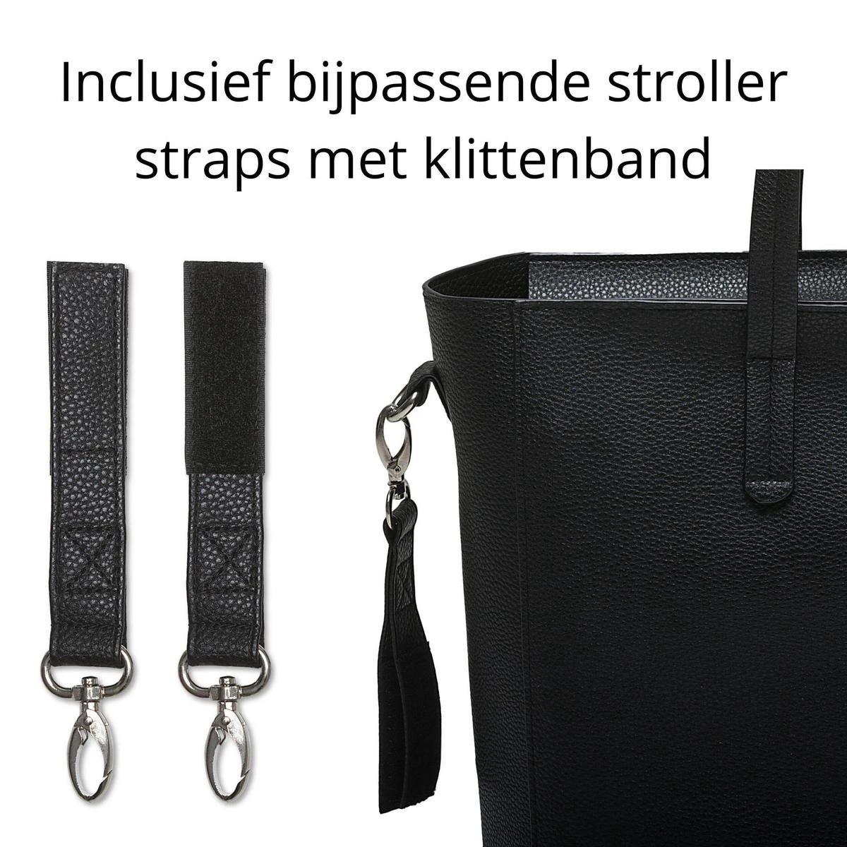 Snoozzz Luiertas Luxe Verzorgingstas – Inclusief Uitneembare Tas Organizer Met Thermovak, Stroller Hooks En Verschoningsmatje - Zwart - Afbeelding 6