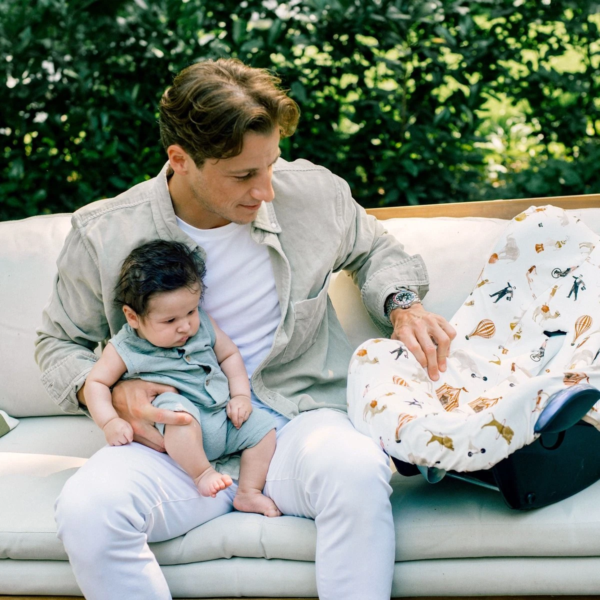 Ukje Maxi Cosi Hoes - Geschikt Voor Maxi Cosi Cabriofix Pebble Citi - Hoes - Autostoelhoes Groep 0 - Zomerhoes - Perfect Fit - Zand - Afbeelding 5