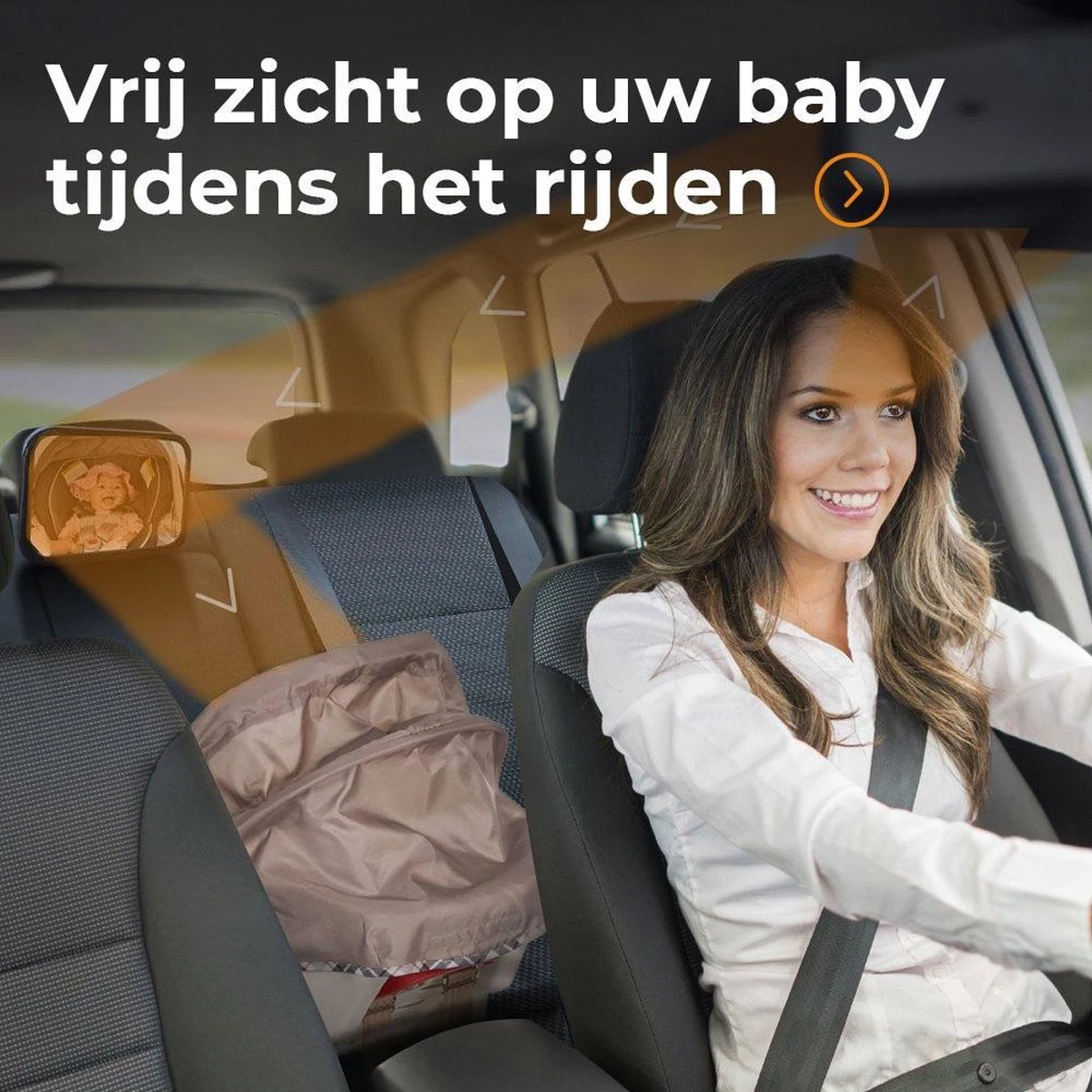 Deryan Luxe XL Autospiegel Baby Verstelbaar - Kinderspiegel Auto - Achterbank Spiegel Baby - Afbeelding 5