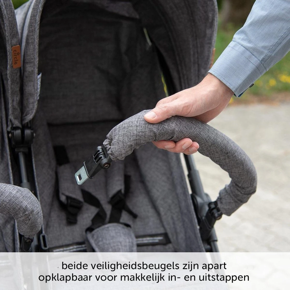 ABC Design Duo Kinderwagen Twin Circle Line - Inclusief Regenhoes - Woven Graphite - Afbeelding 10