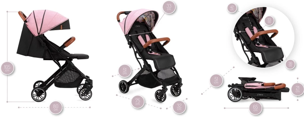 Momi Estelle Pink Wandelwagen WOSP00004 - Afbeelding 18