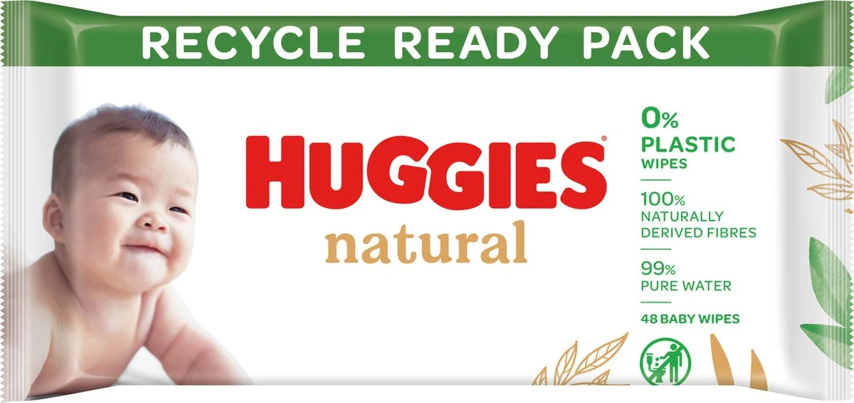Huggies Billendoekjes - 100% Plasticvrij - Biologisch Afbreekbaar - 12 X 48 Stuks - 576 Doekjes - Afbeelding 2