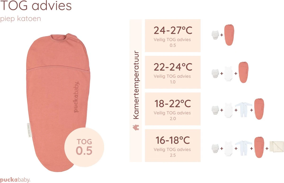 Puckababy Inbakerslaapzak Original Piep 0-3 Maanden - Earth - Afbeelding 6