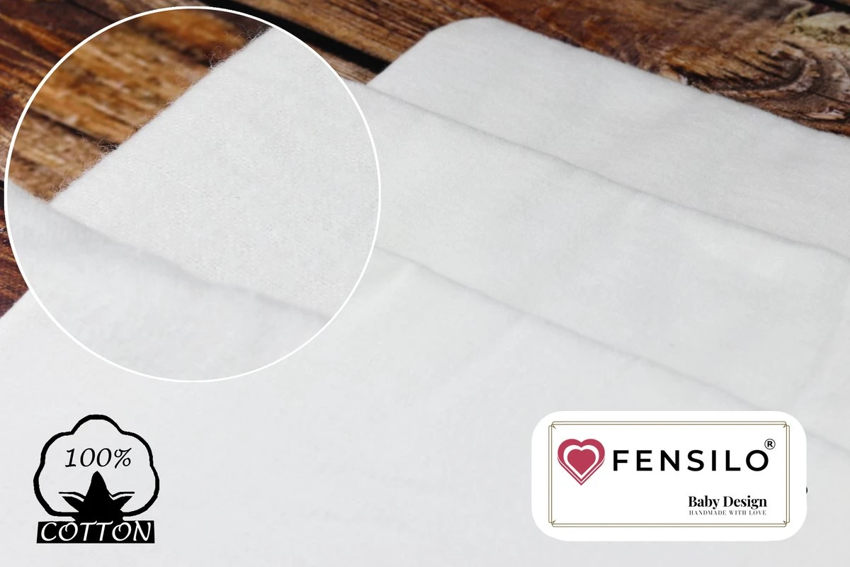 Flanellen Luiers - 3 Pack - 80cm X 80cm - Wit - FENSILO - Afbeelding 3