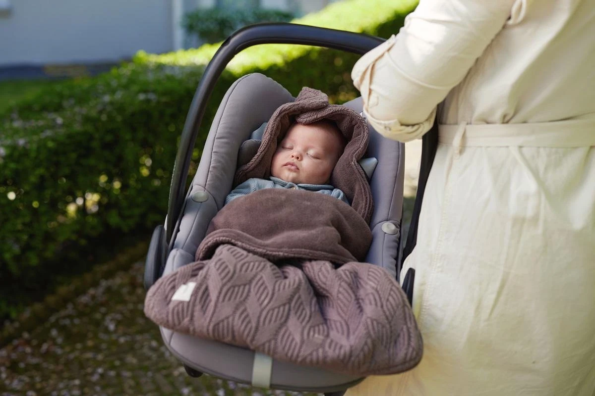 Jollein Voetenzak Voor Autostoel & Kinderwagen - Spring Knit - Chestnut - Afbeelding 5