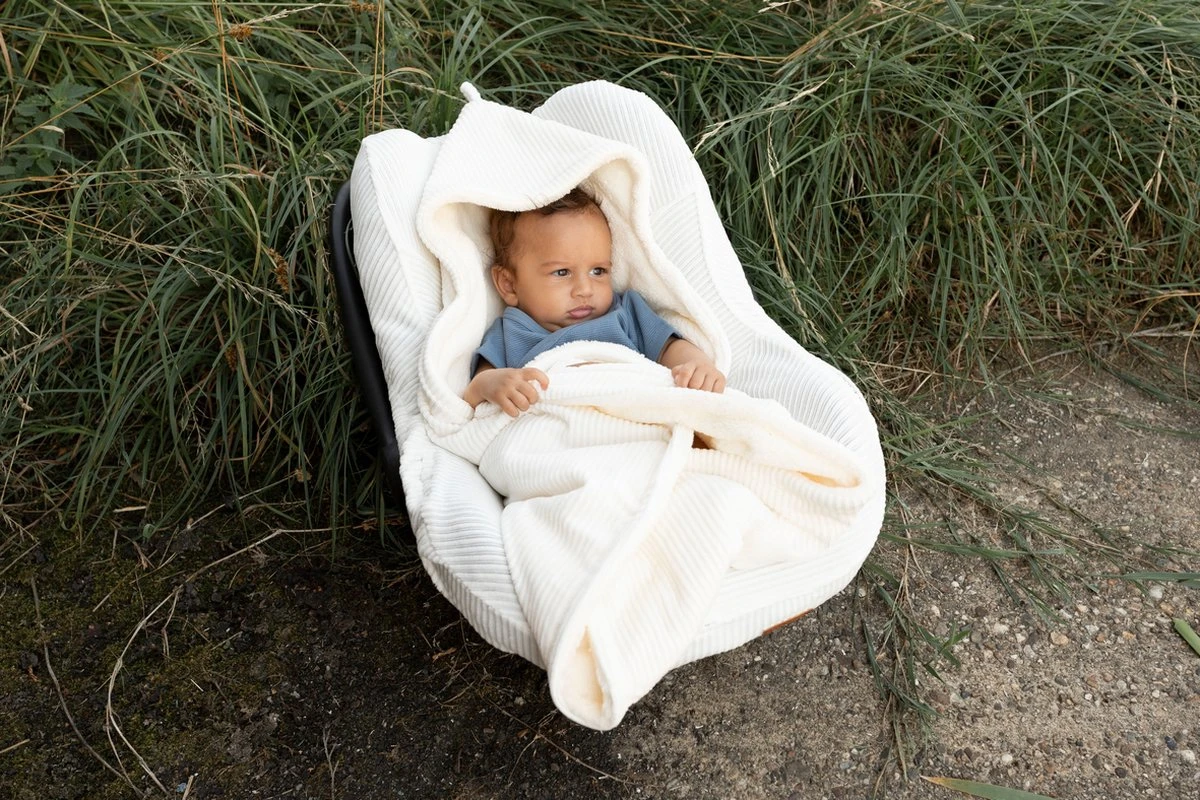 Baby's Only Wikkeldeken - Omslagdoek Baby Sense - Teddy Voering - Wit - 75x75 Cm - Geschikt Voor Drie- En Vijfpuntsgordel - Afbeelding 9