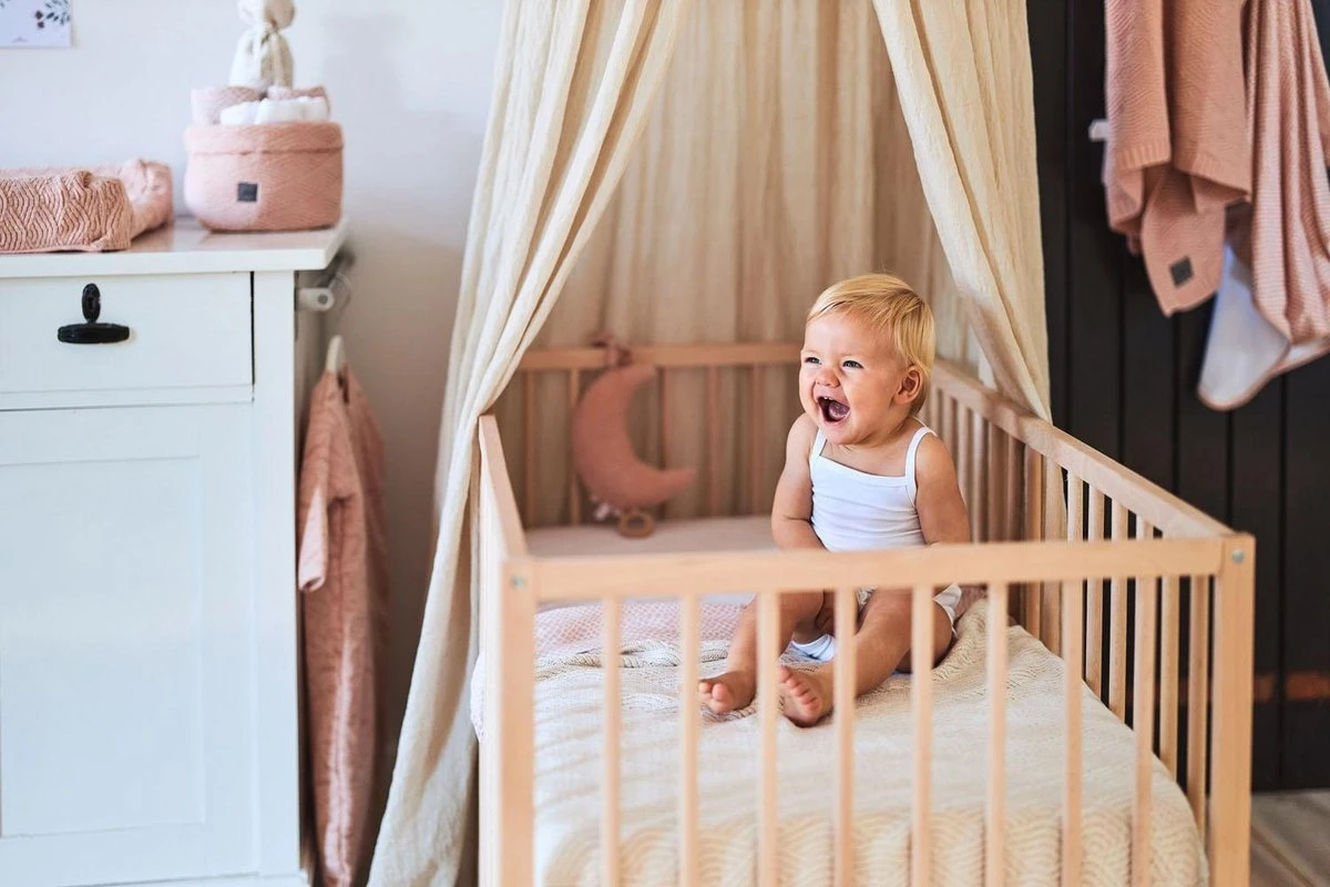 Jollein Baby Laken Wieg 75x100cm Snake - Pale Pink - Afbeelding 8