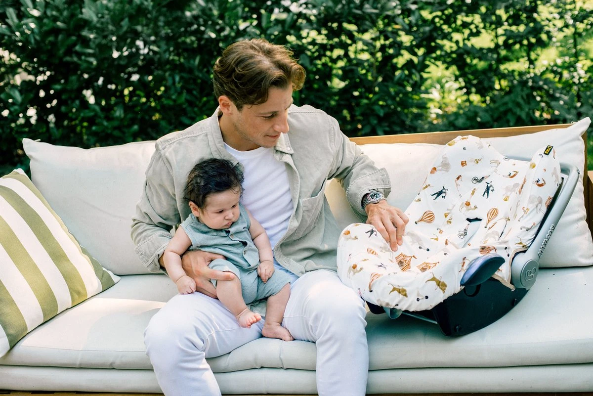 Ukje Maxi Cosi Hoes - Geschikt Voor Maxi Cosi Cabriofix Pebble Citi - Hoes - Autostoelhoes Groep 0 - Zomerhoes - Perfect Fit - Zand - Afbeelding 7