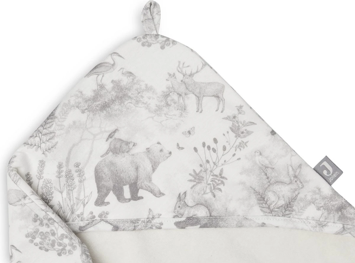 Jollein Badcape 75x75cm Pimpelmees - Forest Animals - Afbeelding 5