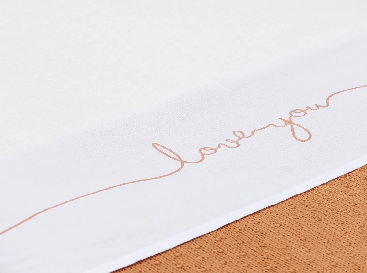 Jollein Baby Laken Ledikant 120x150cm Love You - Caramel - Afbeelding 2