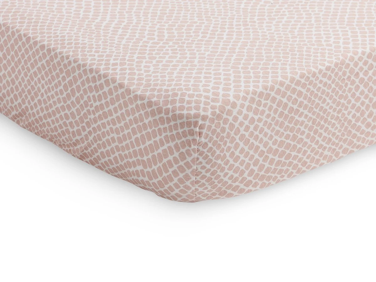 Jollein Baby Hoeslaken Ledikant Jersey 60x120cm Snake - Pale Pink - Afbeelding 3