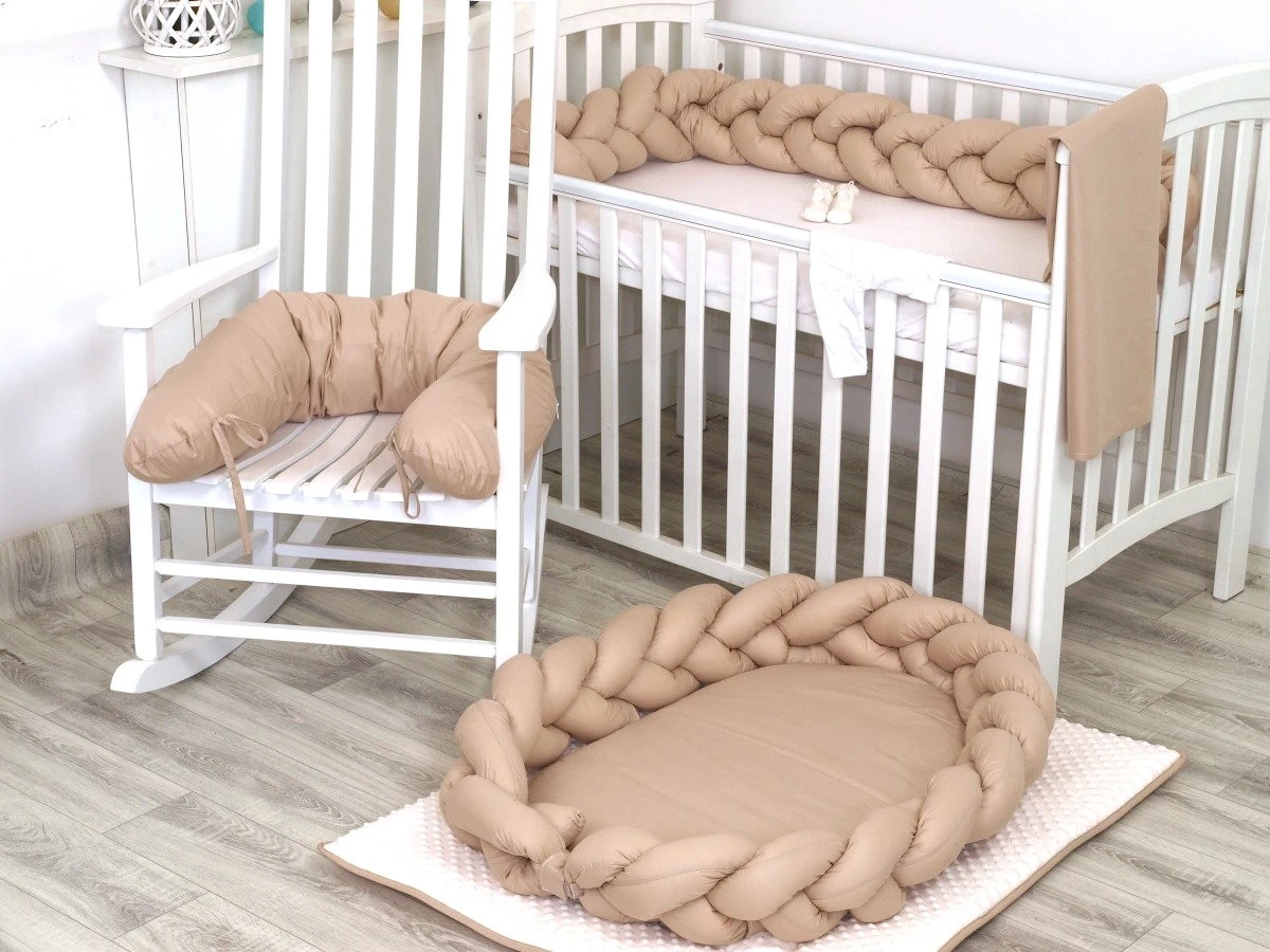 MamaLoes Amy Beige 210 Cm Braided Bedbumper 84479 - Afbeelding 2