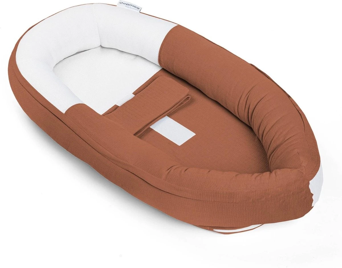 Doomoo Cocoon - Babynestje - Organisch Katoen - 74 X 46 Cm - Tetra Jersey Terracotta